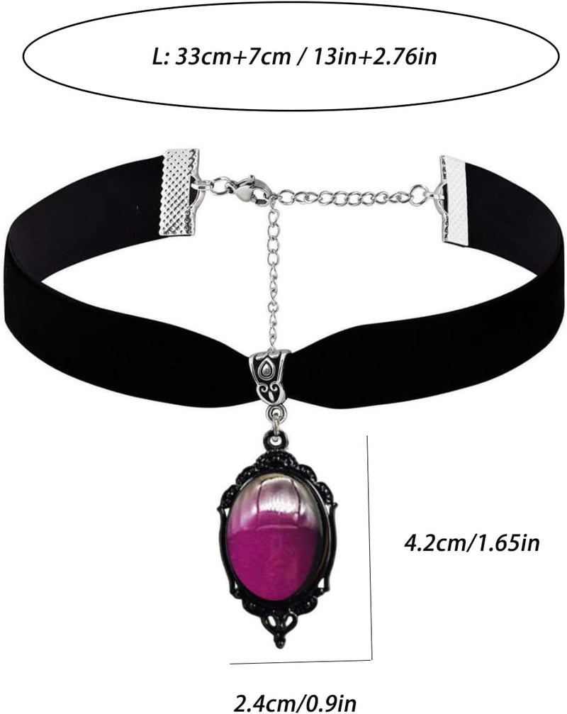 Cicod Gothic Black Velvet Goth Choker Necklace for Women,Cameo Black Choker Crow Skull Pendant Necklace Vintage Collar Skull Necklace Gothic Jewelry - Image 4